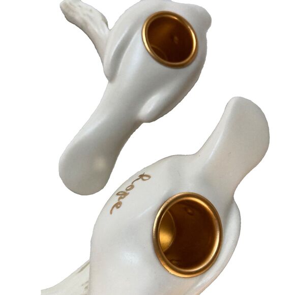 HALLMARK 2008 Peace Hope Joy Love White Doves Perched on a Branch Candle Holder - Picture 7 of 11